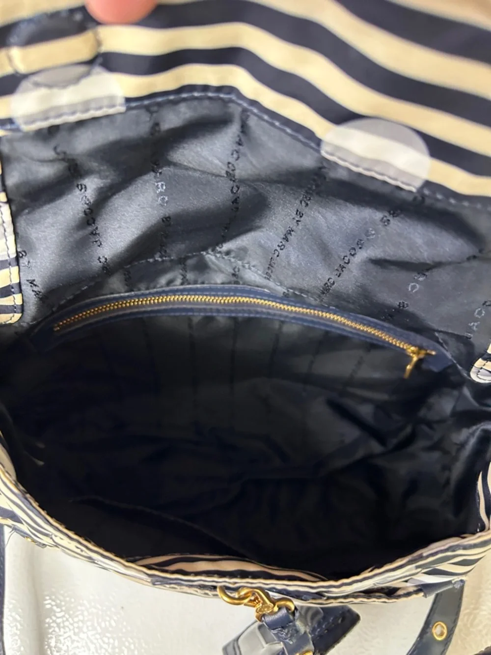 Marc By Marc Jacobs Black and White Striped Polka Dot Crossbody Bag - Picture 7 of 12